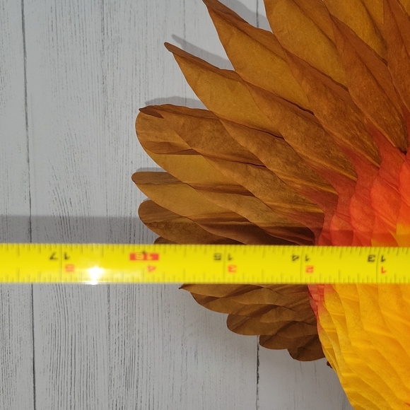 Vintage | 90s Large Honeycomb Turkey Paper Party Decoration | Thanksgiving Fall - Picture 3 of 12